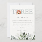 可愛いエレガントぼほ獅子葉第3誕生日 サンキューカード (正面)