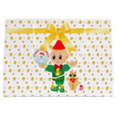 可愛いエレガントクリスマス ラージペーパーバッグ (正面)