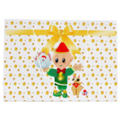 可愛いエレガントクリスマス ラージペーパーバッグ (裏面)