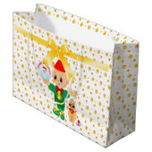 可愛いエレガントクリスマス ラージペーパーバッグ (正面アングル)