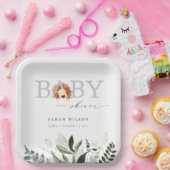 可愛いエレガントパステルボホライオンリオンリーフ赤ちゃんシャワー ペーパープレート (パーティー)