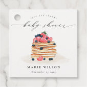可愛いエレガントフルーツパンケーキ水彩赤ちゃんシャワー フェイバータグ (正面)
