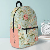 可愛いエレガントフローラガールズモノグラム プリントバックパック