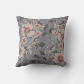 可愛いエレガントフローラギンガパターン クッション (裏面)