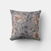 可愛いエレガントフローラギンガパターン クッション (正面)