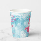 可愛いエレガントブルーとピンクのメリークリスマス 紙コップ (右)