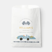 可愛いエレガントブルーレースカーキッズ任意の年齢誕生日 フェイバーバッグ (正面)