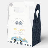 可愛いエレガントブルーレースカーキッズ任意の年齢誕生日 フェイバーボックス (オープン)