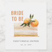 可愛いエレガントボホオレンジフルーツケーキブライダルシャワー ワインラベル (シングルラベル)