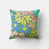 可愛いエレガントモダンレトロ花セージ クッション (裏面)