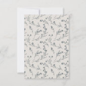 可愛いエレガントリーフィバラフローラティーポット結婚ズ 出欠カード (裏面)