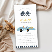 可愛いエレガントレースカーキッズ任意の年齢誕生日招待状 サンキューカード