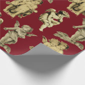 可愛いエレガントヴィンテージ翼ケルビエンジェル ラッピングペーパー (角)