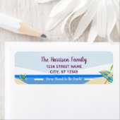 可愛いエレガント引っ越しましたビーチカメ新しいアドレス ラベル (インサイチュ)