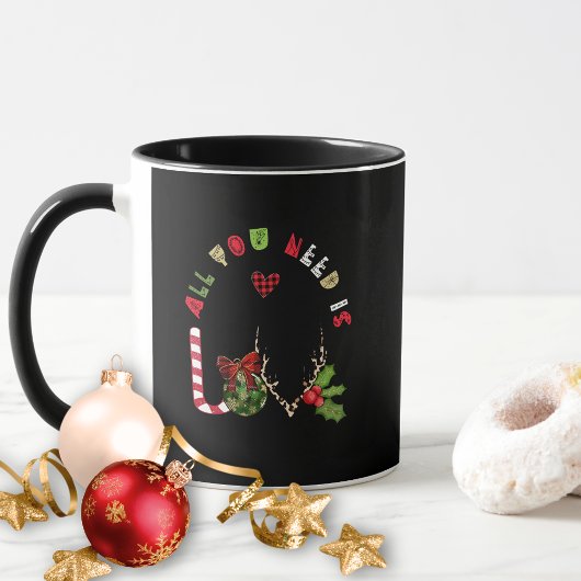 可愛いエレガント必要なのは愛のクリスマスだモダン マグカップ