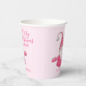 可愛いエレガント格言ピンクメリークリスマス 紙コップ (右)
