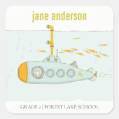 可愛いエレガント水中潜伏キッズモノグラム スクエアシール (正面)