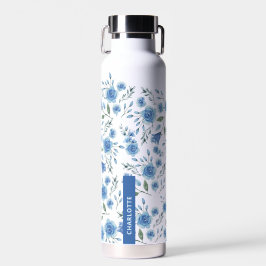 可愛いエレガント水彩青花柄 ウォーターボトル