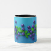 可愛いエレガント甘いブルーベリーのフルーツパターン マグカップ (中央)