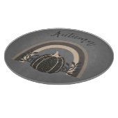 可愛いエレガント秋の黒かぼちゃの虹 カッティングボード (角)