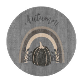 可愛いエレガント秋の黒かぼちゃの虹 カッティングボード