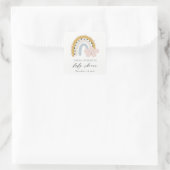 可愛いエレガント赤面ブルークラウドレインボーベビーシャワー スクエアシール (バッグ)