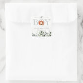 可愛いエレガントBohoライオンの葉Oh男の子の赤ちゃんシャワー スクエアシール (バッグ)