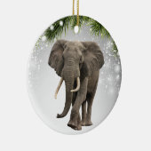 可愛いエレファントサファリワイルドライフアフリカ動物動物園 セラミックオーナメント (右)
