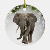 可愛いエレファントサファリワイルドライフアフリカ動物動物園 セラミックオーナメント (正面)