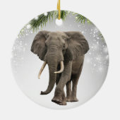 可愛いエレファントサファリワイルドライフアフリカ動物動物園 セラミックオーナメント (裏面)