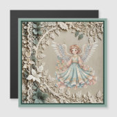 可愛いエンジェルクリスマス磁気カード (正面/裏面)