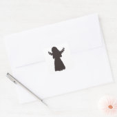 可愛いエンジェルシルエット（背景色を選択） スクエアシール (封筒)