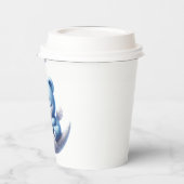 可愛いエンジェルブルーテディベア月に眠る 紙コップ (左)