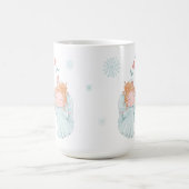 可愛いエンジェルモノグラムのクリスマス コーヒーマグカップ (中央)