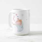 可愛いエンジェルモノグラムのクリスマス コーヒーマグカップ (正面左)