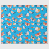 可愛いエンジェル猫の柄 ラッピングペーパー (フラット)