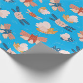 可愛いエンジェル猫の柄 ラッピングペーパー (角)