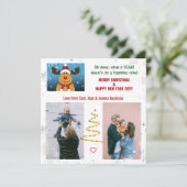 可愛いオおもしろいディアルドルフのクリスマスツリーの写真 シーズンカード (スタンド正面)