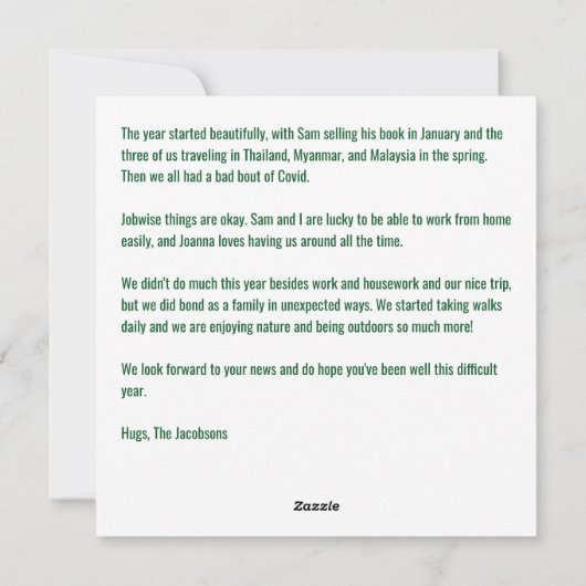 可愛いオおもしろいディアルドルフのクリスマスツリーの写真 シーズンカード (裏面)