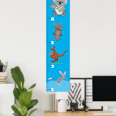 可愛いオおもしろいーストラリアの動物漫画の成長チャート ポスター (ホームオフィス)