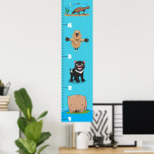 可愛いオおもしろいーストラリアの動物漫画の成長チャート ポスター (ホームオフィス)