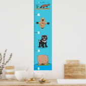 可愛いオおもしろいーストラリアの動物漫画の成長チャート ポスター (キッチン)