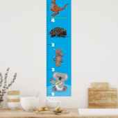 可愛いオおもしろいーストラリアの動物漫画の成長チャート ポスター (キッチン)