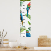 可愛いオウム成長図 ポスター (キッチン)