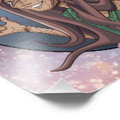 可愛いオス小妖精や小人とクリーム淡い色のバタフライ フォトプリント            (角)