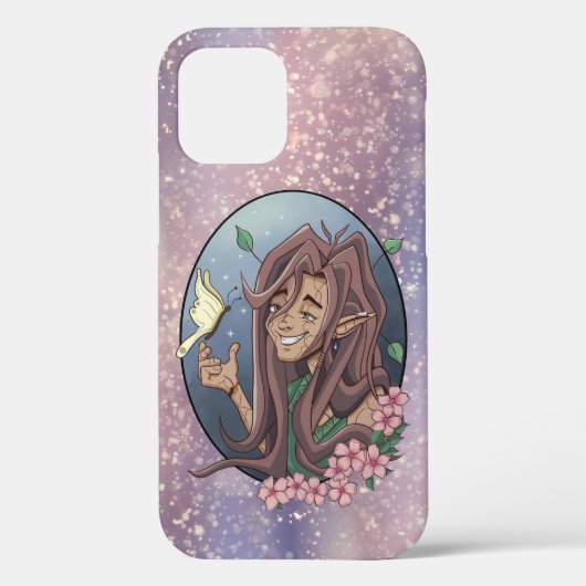 可愛いオス小妖精や小人とクリーム淡い色のバタフライ Case-Mate iPhoneケース (裏面)