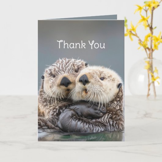 可愛いオタ感謝していーが大好きありがとう カード (黄色い花)