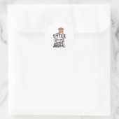 可愛いオッターは私の霊獣おかしなシール ラウンドシール (バッグ)