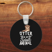 可愛いオッターは私の霊獣キーチェおもしろいーン キーホルダー (正面)
