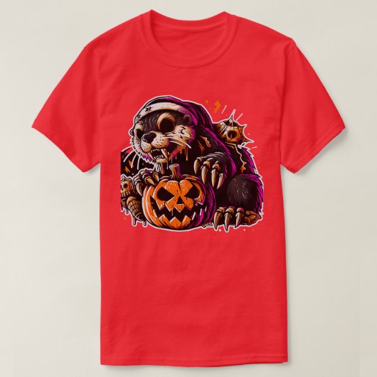 可愛いオッターウィッチハロウィンキッズボーイズウーメン1 Tシャツ (デザイン正面)